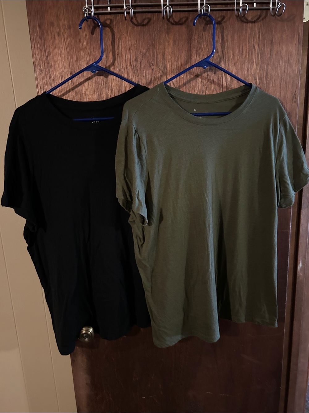 a new day Olive Green & Black Crew Neck Short Sleeve Tees